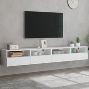 Móvel parede p/ TV 2 pcs 100x30x30 cm derivados madeira branco