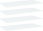 vidaXL Prateleiras para estante 4 pcs 80x20x1,5cm contraplacado branco