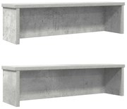 vidaXL Racks de cozinha empilhável 2 pcs concreto cinza 60x15x16 cm