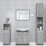 vidaXL Armário WC 30x30x183,5 cm derivados de madeira cinzento sonoma