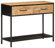 vidaXL Armário consola 100x35x76cm madeira de mangueira maciça e ferro