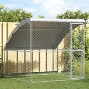 vidaXL Canil de Cachorro Prateado 2 x 2 x 2 m Aço galvanizado