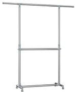 Cabide para roupas SONGMICS, cinza, (101-163) x 49 x (113-198) cm