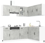11 peças armário de cozinha conjunto Lucca concreto cinza