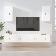 vidaXL Conjunto móveis de TV 6 pcs madeira processada branco