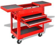 vidaXL Carro de Ferramentas Vermelho 70,5 x 37 x 71 cm Aço