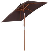 Outsunny Chapéu de Sol Retangular Inclinável 200x150 cm com Polia e Duplo Teto Proteção UV Jardim Marrom | Aosom Portugal