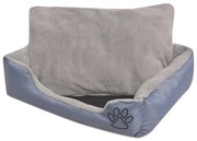 Cama para cães com almofada acolchoada tamanho M cinzento