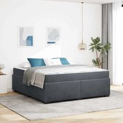 vidaXL Estrutura de cama com colchão Cinzento escuro 180 x 200 cm