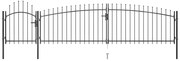 Portão p/ cerca de jardim com topo em lanças 5x1,5 m aço preto