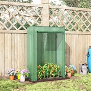 Estufa de jardim 100 x 50 x 150 cm, estufa de varanda, lona reforçada com PE, estrutura em aço, porta enrolável com fecho de correr,  verde