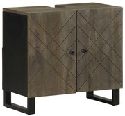 vidaXL Armário para lavatório 62x33x58 cm madeira maciça manga preto
