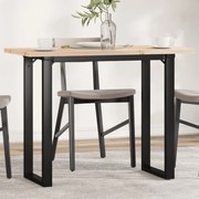 vidaXL Mesa de jantar estrutura em O 100x50x75,5cm pinho/aço