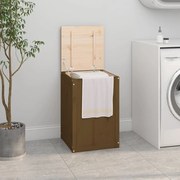 vidaXL Caixa p/ roupa 44x44x66 cm madeira de pinho maciça castanho-mel