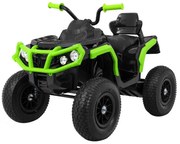 Moto 4 elétrica para crianças 12V ATV AIR, Rodas de AR, assento couro ecológico Verde/Preta