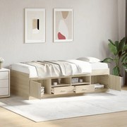 vidaXL Sofá-cama com gavetas sem colchão 100x200 cm carvalho sonoma