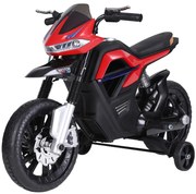 HOMCOM Mota Elétrica Infantil Motocicleta para Crianças acima de 3 anos Bateria 6V com Luzes e Música 105x52,3x62,3 cm Vermelho