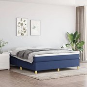 vidaXL Cama com molas/colchão 160x200 cm tecido azul