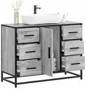 vidaXL Armário p/ lavatório WC 80x33x60 cm deriv.madeira cinza sonoma