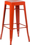 Banqueta Alta Empilhável Em Aço Lix Laranja & ↑75 Cm - Sklum