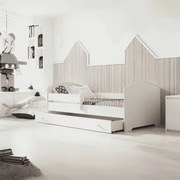 Cama infantil Luk 140x70 com gaveta branca - colchão e estrado incluído