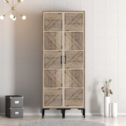 Roupeiro Kumsal PP – Nogal e Creme – 80x47,5x201,4 cm