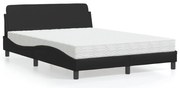 vidaXL Cama com colchão 120x200 cm couro artificial preto