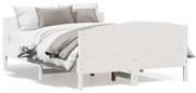 vidaXL Cama sem colchão 120x190 cm madeira de pinho maciça branco