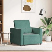 vidaXL Sofá-cama Conversível 3 em 1 Verde Escuro Veludo