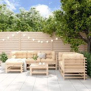 vidaXL 7 pcs conjunto lounge de jardim pinho maciço