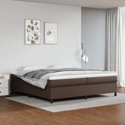 Estrutura de cama com molas 200x200cm couro artificial castanho