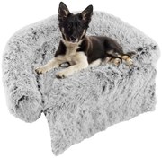 Capa protetora para sofá com tapete fofo para cachorro, capa removível e lavável, com fundo antiderrapante, branco, S