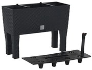 vidaXL Canteiro de jardim elevado 60x25x46 cm vime PP antracite