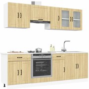 vidaXL 8 peças armário de cozinha conjunto Lucca sonoma carvalho