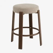Banqueta Alta Em Tecido Chenille E Ferro Jolie Madeira Escura & ↑65 Cm & Chenille Castanho Trigo - Sklum