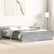 vidaXL Estrutura cama c/ cabeceira e apoio pés 140x200 cm cinza sonoma