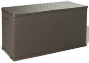 vidaXL Móvel de arrumação para jardim 120x56x63 cm vime PE castanho