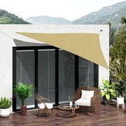 Outsunny Vela de Sombra Triangular 3x3x3 m Toldo Vela de HDPE com Prot