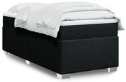 vidaXL Cama com molas/colchão 90x190 cm tecido preto