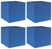 Caixas de arrumação 4 pcs 32x32x32 cm tecido azul