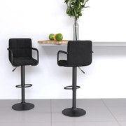 vidaXL Bancos de bar 2 pcs veludo preto