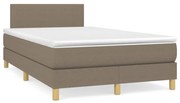 Cama box spring colchão/LED 120x190cm tecido cinza-acastanhado