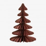 Árvore De Natal Em Papel Navira Vermelho Cedro Com Borda Dourada & ↑15 Cm - Sklum
