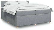 vidaXL Cama com molas/colchão 200x200 cm tecido cinza-claro