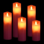 vidaXL 5 pcs conjunto de velas LED c/ controlo remoto branco quente