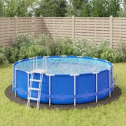 vidaXL Pano para chão de piscinas Ø428 cm poliéster geotêxtil cinza