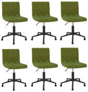 Cadeiras de jantar giratórias 6 pcs veludo verde-claro