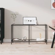 vidaXL Mesa consola transparente 140x35x75,5 cm vidro temperado