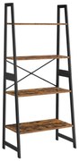 Estante tipo escada com estrutura em bambu, 4 prateleiras | VASAGLE | 140 x 63,5 x 35,5 cm | BCB020B01.
