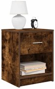 vidaXL Mesa de cabeceira com gaveta 40x34x50 cm carvalho fumado